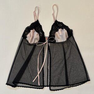 Satin Front Tie Babydoll Lingerie Top | Jolie Intimates ☆